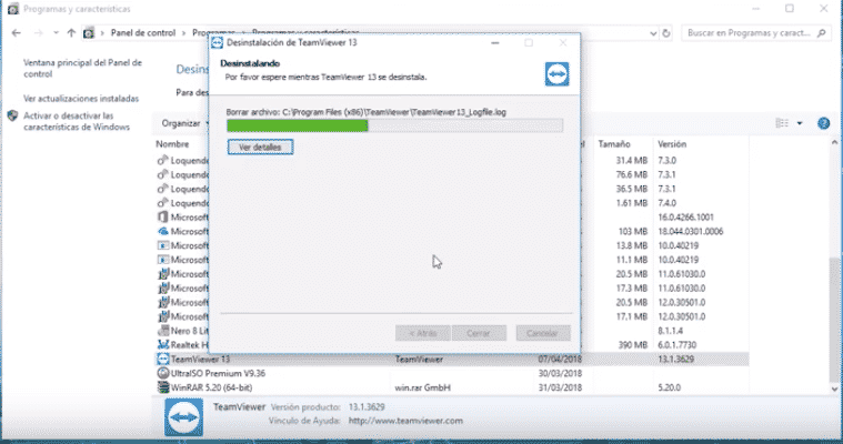 Desinstalar TeamViewer en Windows 10, Windows 8, Windows 7 o Vista -2